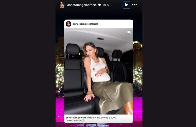 anna tantagelo in auto quando era incinta