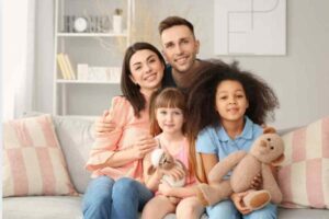 Famiglia in salone