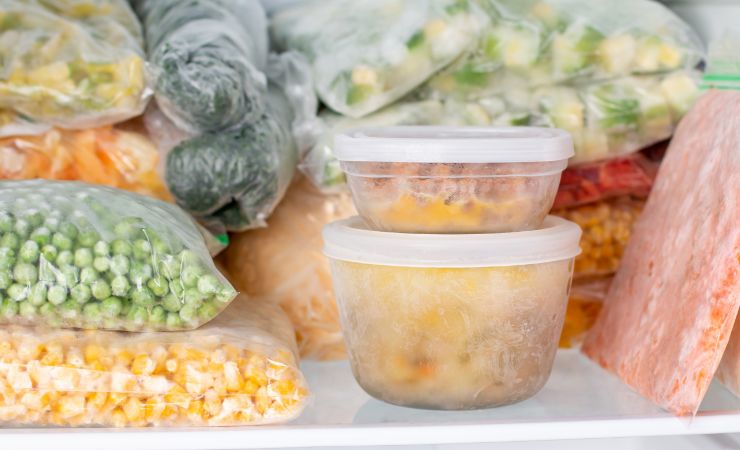 scorte di cibo nel freezer