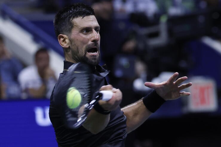 Djokovic mentre gioca