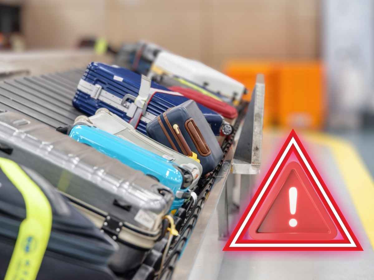 bagagli in aeroporto simbolo attenzione