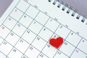 calendario con cuoricino sul 9