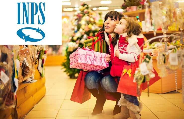 mamma e figlia acquistano i regali grazie all'Inps
