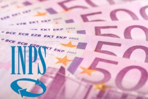 Banconote 500 euro e logo Inps