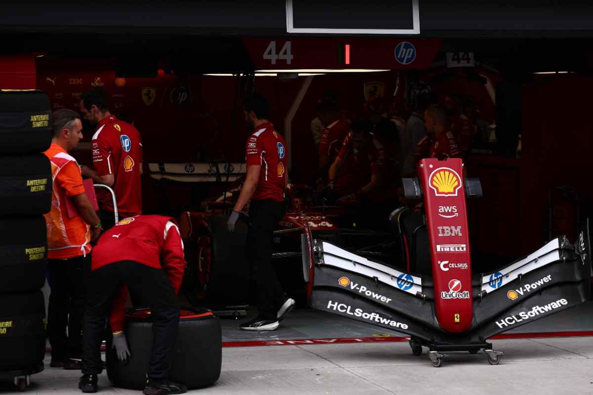 L'interno del box della Ferrari di Formula 1