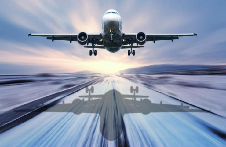 Aereo in fase di atterraggio