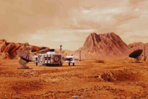 marte e una stazione spaziale