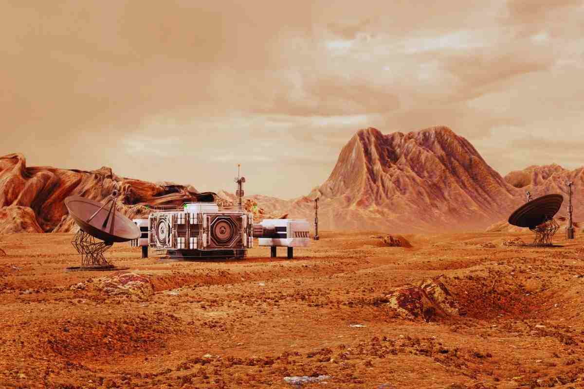 marte e una stazione spaziale