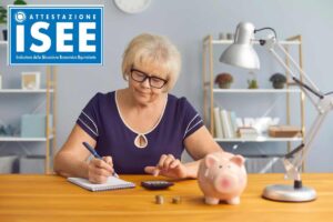 donna che scrive, logo isee