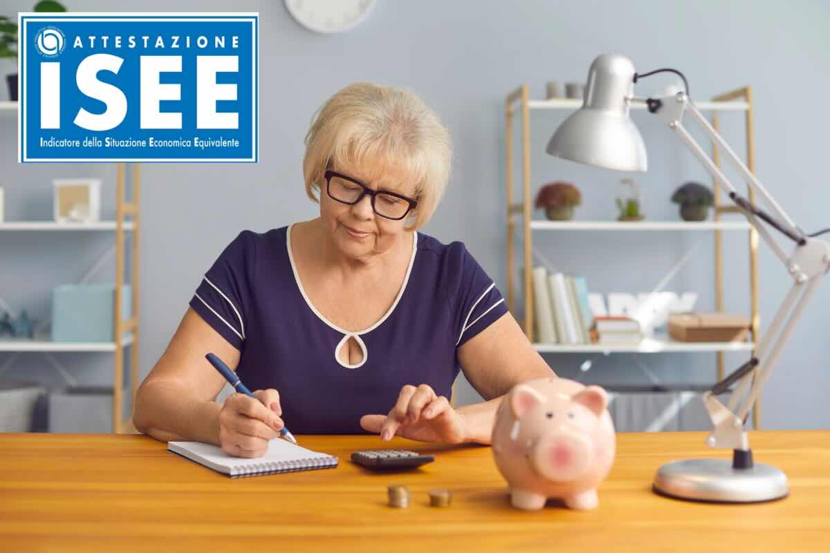donna che scrive, logo isee 