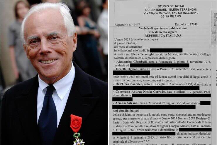 Armani e documento ufficiale