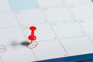 Calendario con 31 cerchiato in rosso
