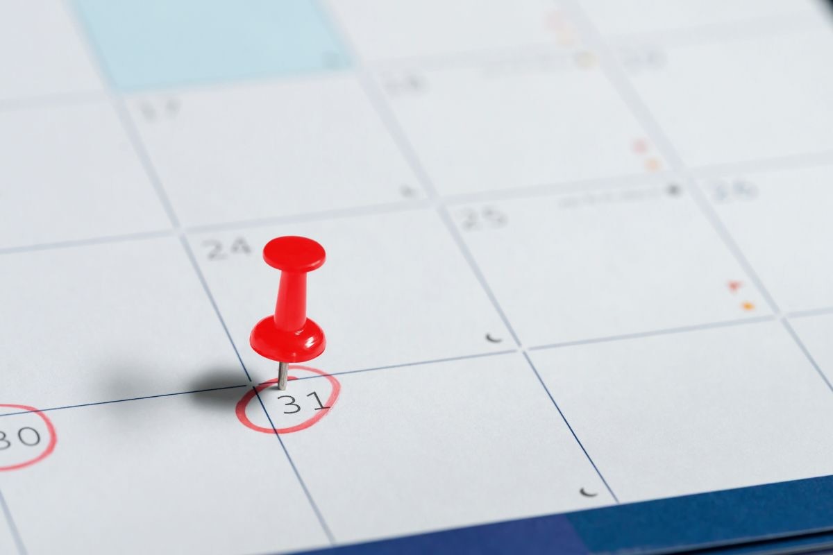 Calendario con 31 cerchiato in rosso