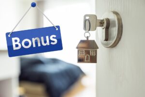 chiave porta, scritta bonus