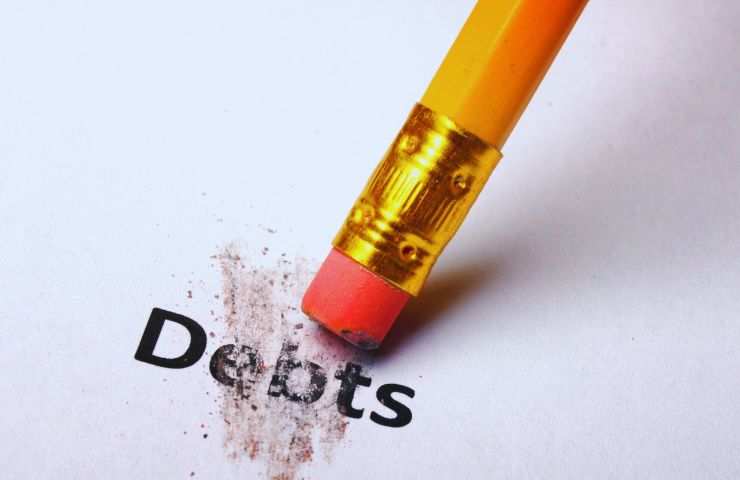gomma cancella la scritta debts