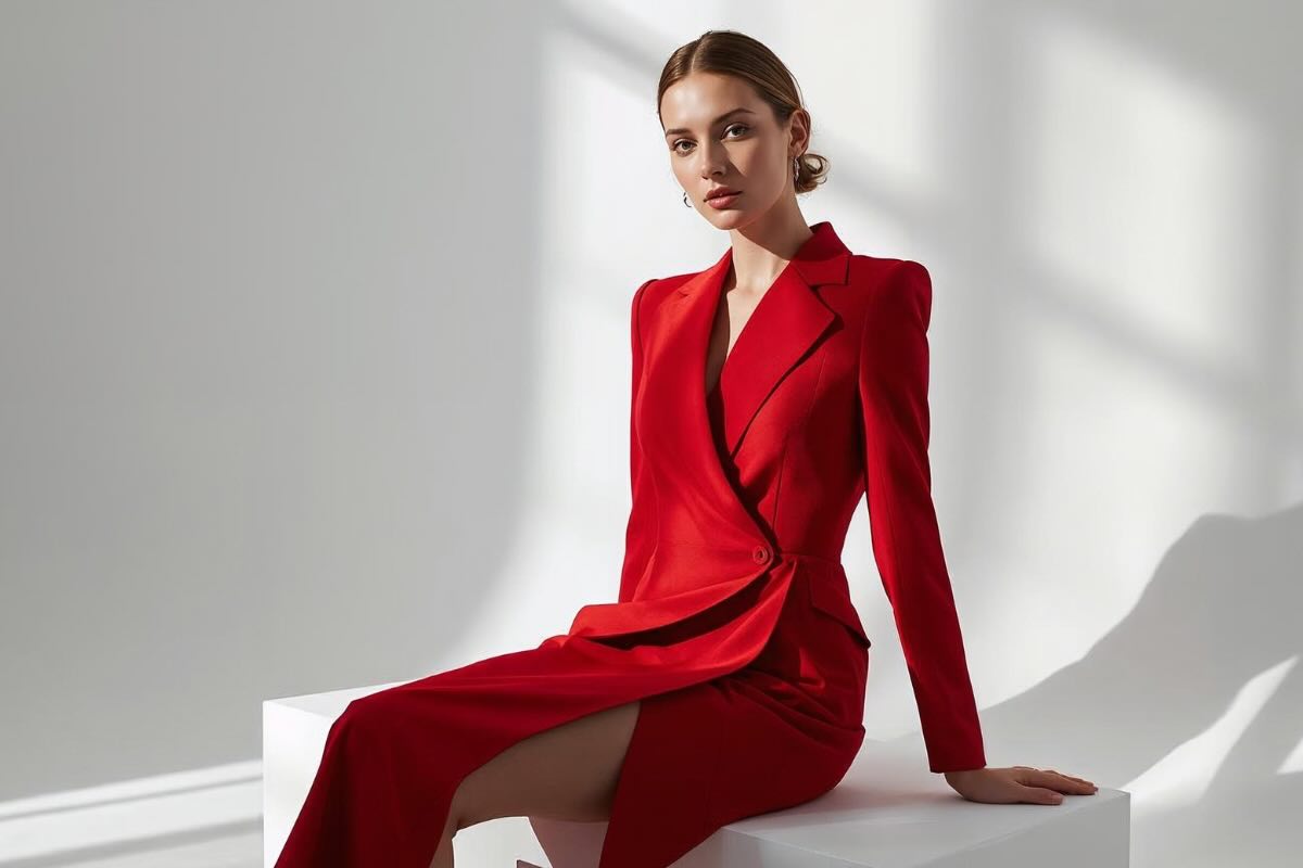 donna vestito rosso