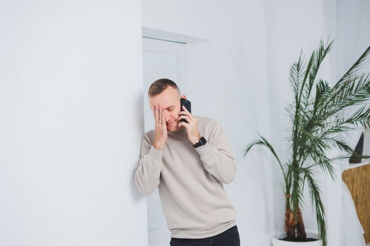 uomo a telefono