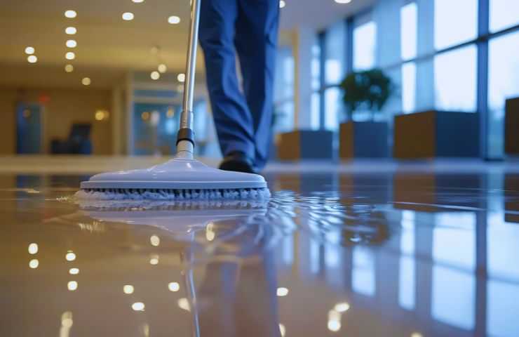 pulisce pavimento