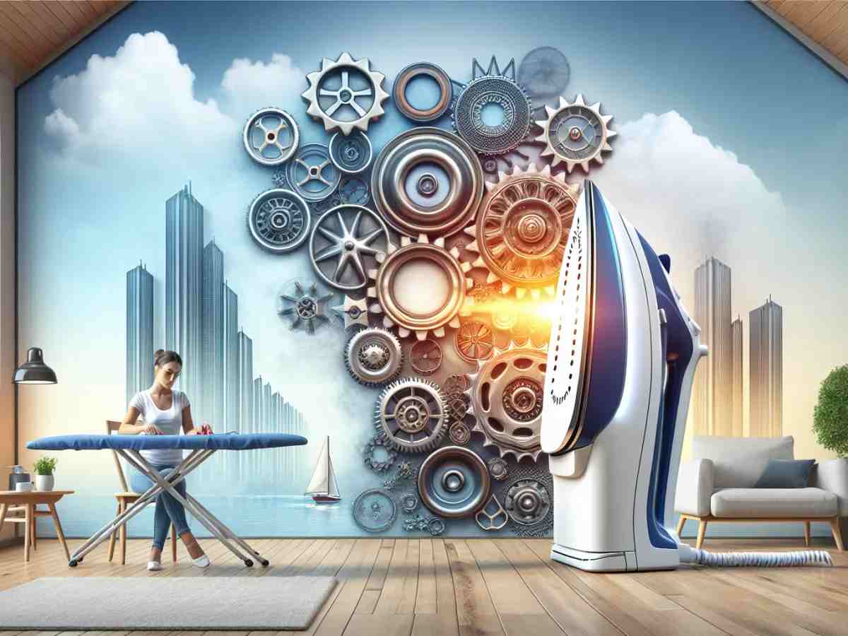 ferro da stiro e donna che stira